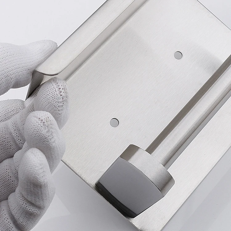 Stainless Steel No Drilling Bathroom Cabinet Under Tissue Holder Large Capacity Kitchen 3m Adhesive Paper Towel Holder Black