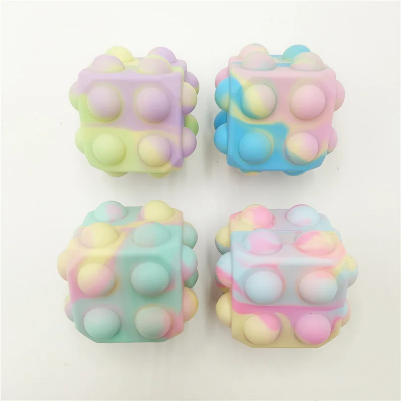 Squeeze toy 3D Stress Balls Fidget Toy Silicone Popping Push Bubble Square Fidget Ball kids adults relieve stress toys ball