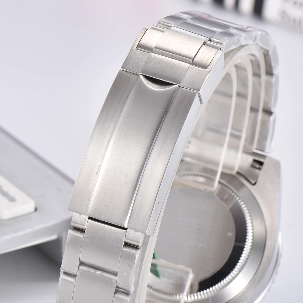 Luxury Men Mechanical Watch Genuine Sapphire Steel Strap GMT Waterproof 10ATM NH34 Automatic Business Watch Montre Homme