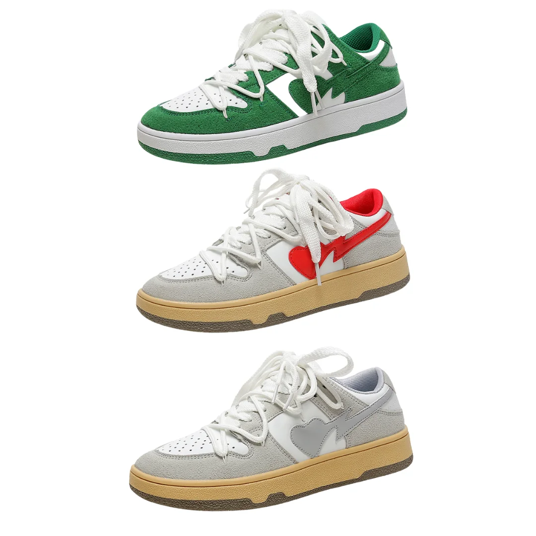 China Supplier  Men and Women Casual basketball style Shoes Fashion Trendy Male custom Sneakers Squid Game Green Lace up shoes