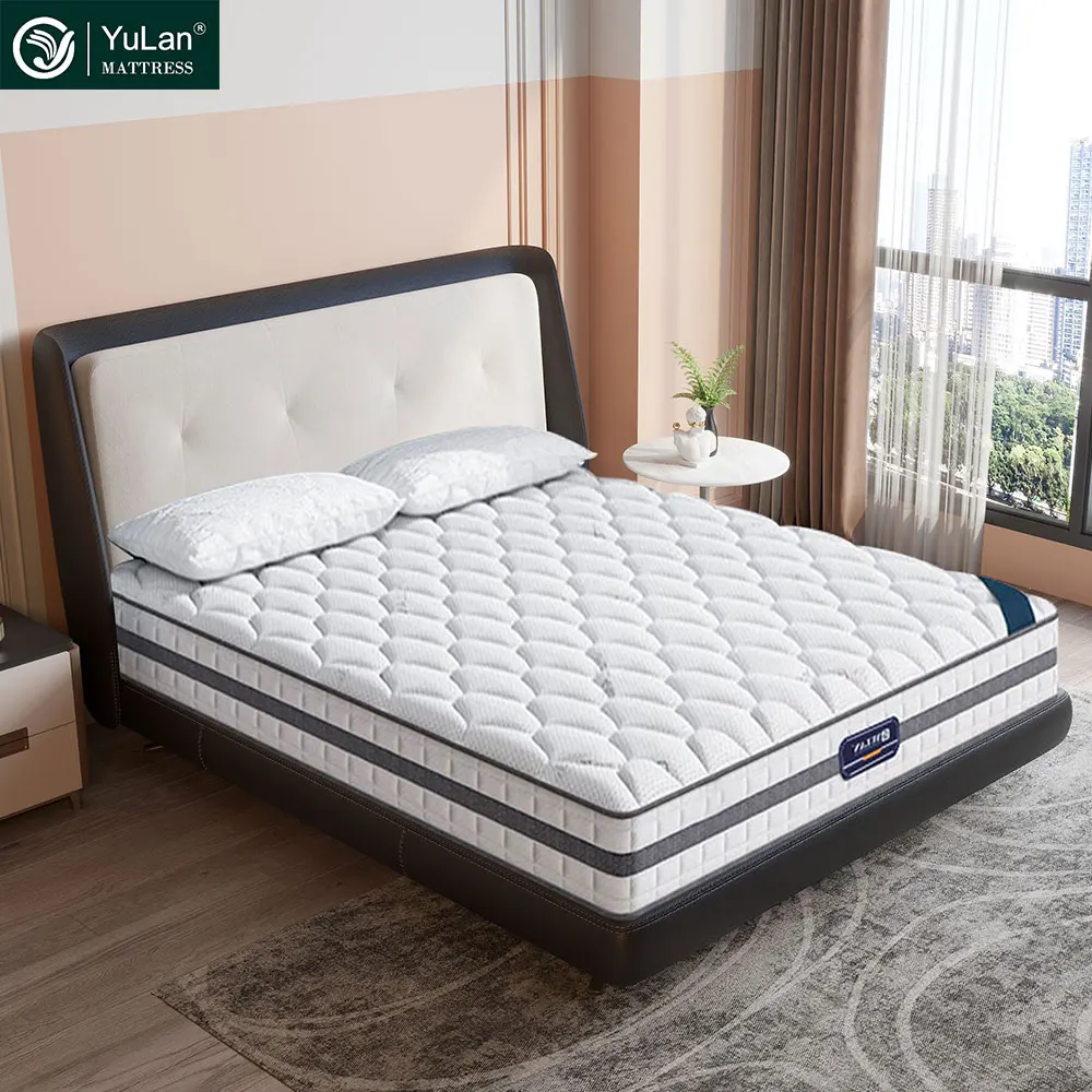 Luxury Double  King Size Gel Natural Latex Memory Foam Mattress Roll Up Pocket Spring Mattress in a Box
