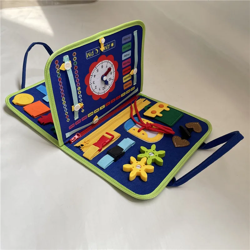 2022 new design Felt Early Educational Montessori Toys Busy Board For Baby