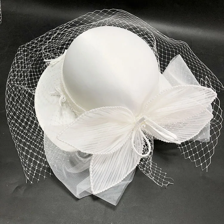 
Hm359 New Design Factory Price Ready To Ship Sinamay Wedding Hats Church Party Hat For Bridal Bridesmaid 
