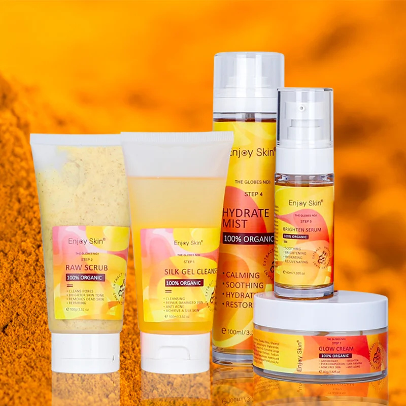 Wholesale Organic Vitamin C Tumeric Serum Whitening Turmeric Fade Dark Spots Skin Care Cream Turmeric Skin Care Set