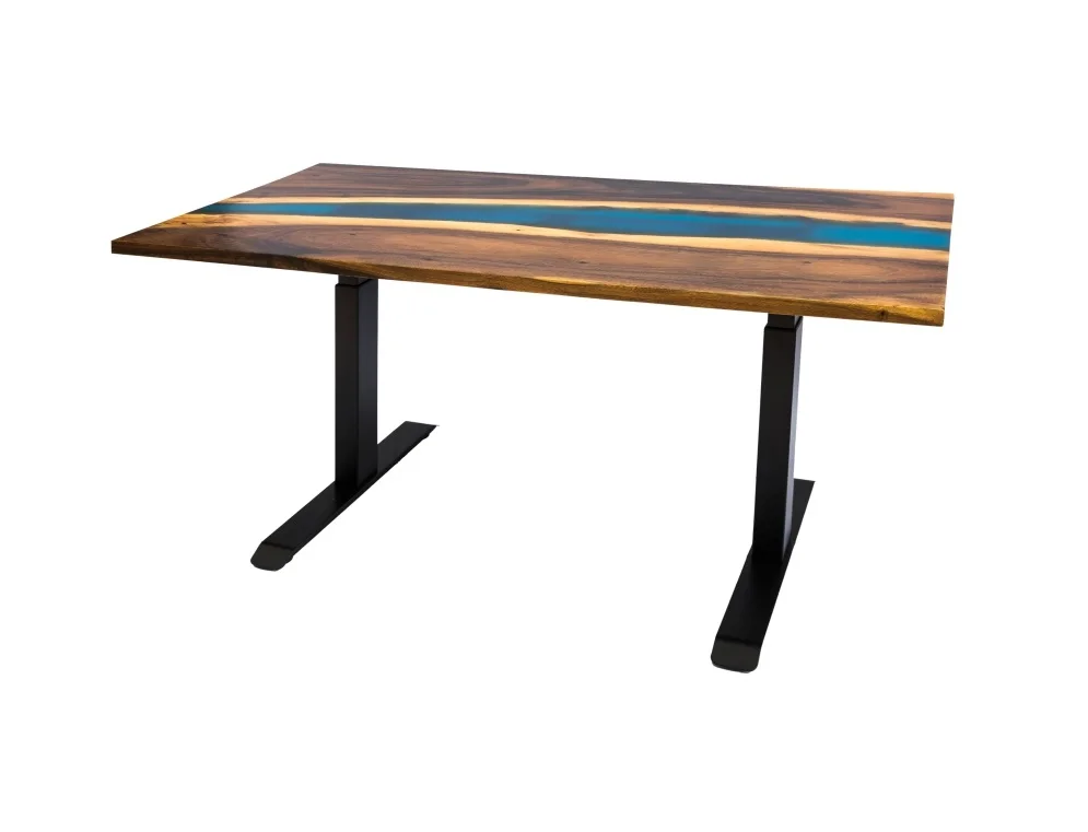 Solid Walnut Wood Resin River Beach Home Use Dining Table Top slab 30x48inch