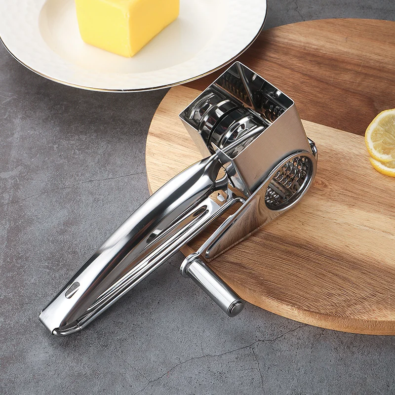 Amazon top seller multi-function Household kitchen accessories stainless steel professional cheese grater rotary cheese grater