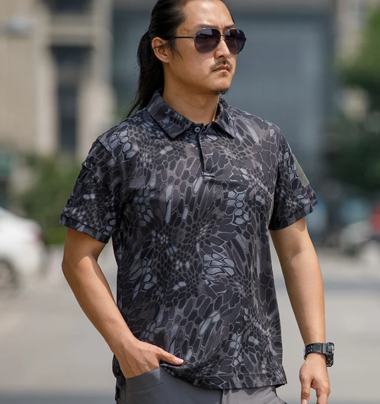 DFT0301  stock promotion Polo T shirts short sleeves with pocket on arm and magric sticky sign address