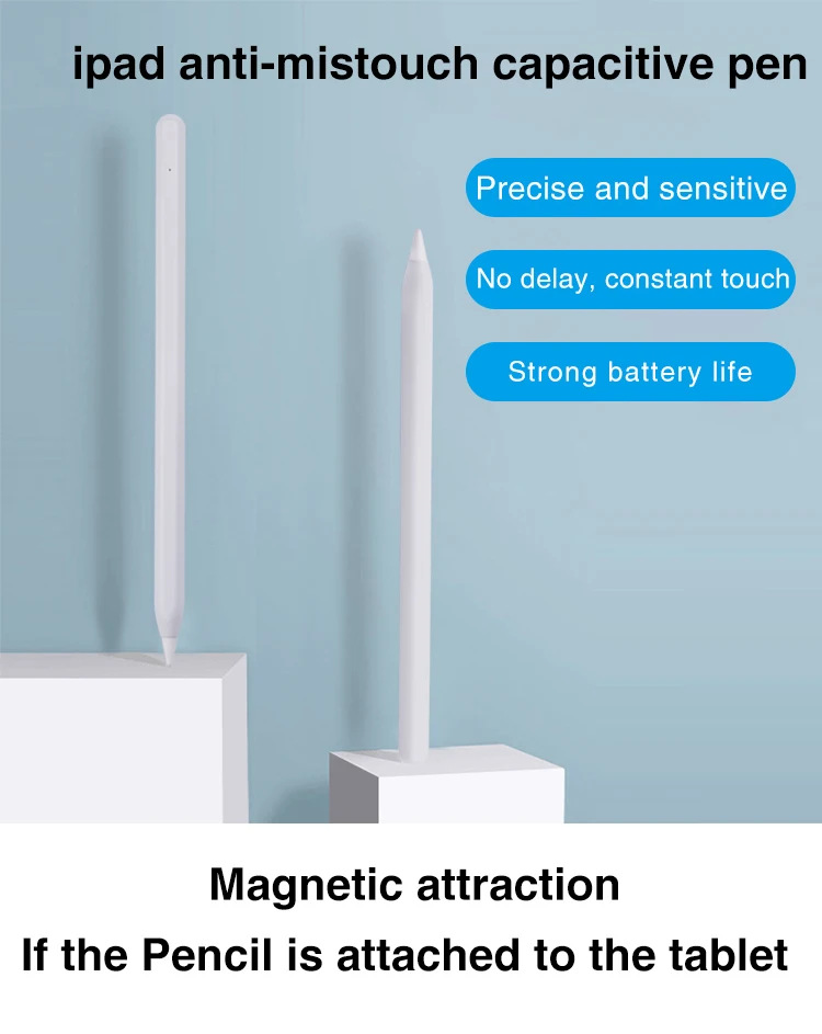 Factory well-sales light screen anti-mistouch custom active capacitive magnetic charging stylus pe for ipad tablet