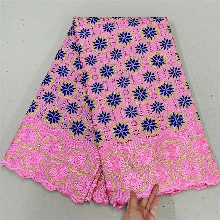 Yipin Latest Swiss Lace Fabric Switzerland Brode 100% Cotton Tissus Swiss Voile Lace