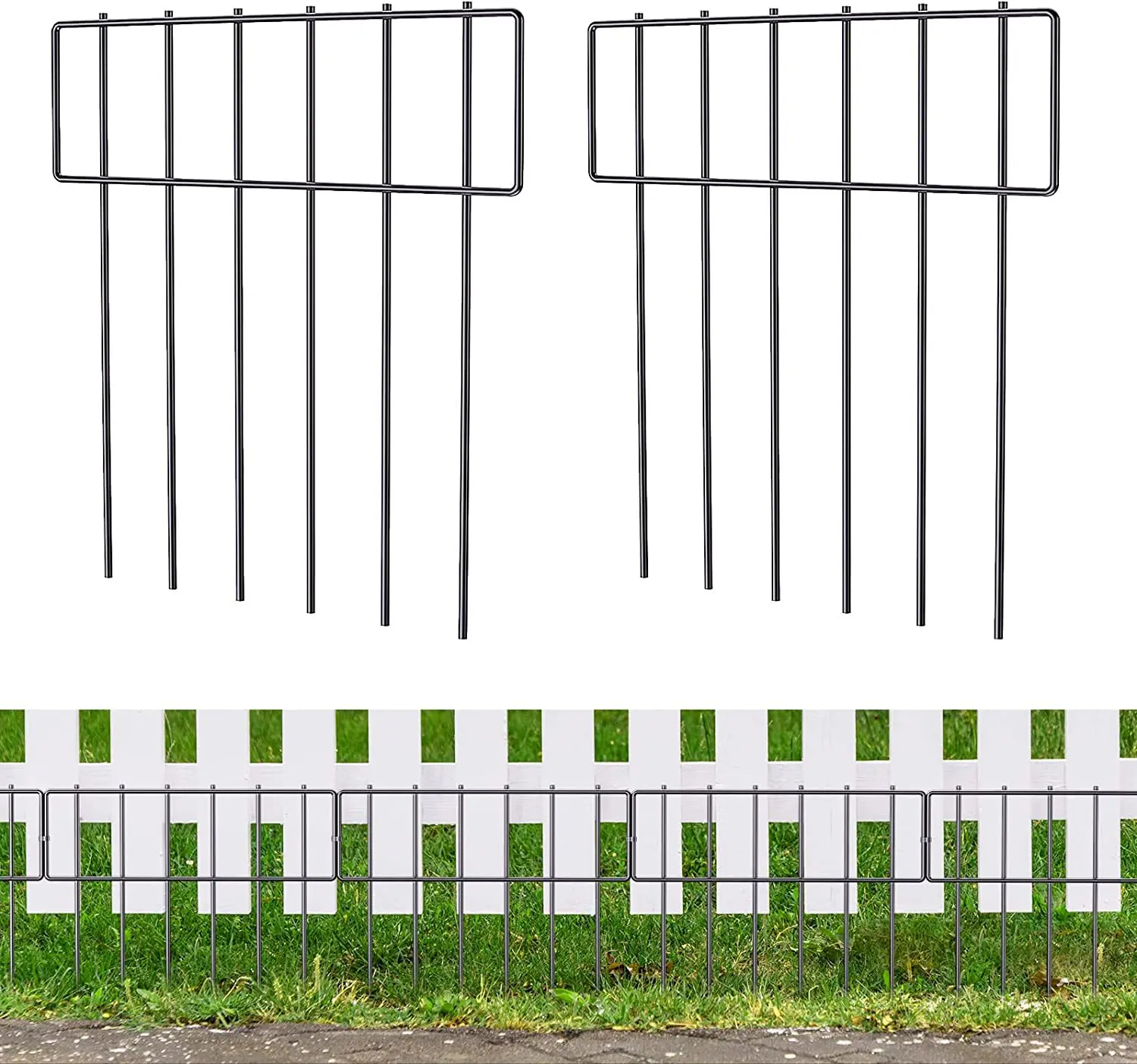 Decorative Metal Garden Fence Panels Landscape Fencing For Dogs Flower Bed Tree Black Yard Border Fence
