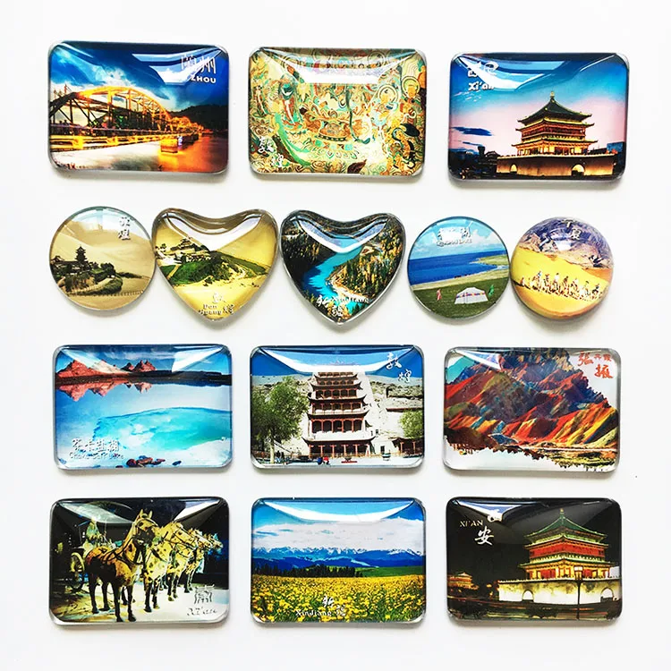 2023 China Custom 3d Fridge Magnet Manufacturer Crystal Glass Fridge Magnet Sticker Super Factory Best Price