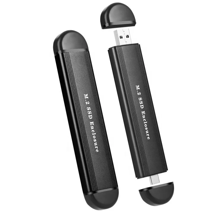 M.2 NVME and SATA NGFF Enclosure Dual Protocol Gen 2 USB C Type-c 3.1 Aluminum M.2 SSD External Hard Disk Drive Adapter