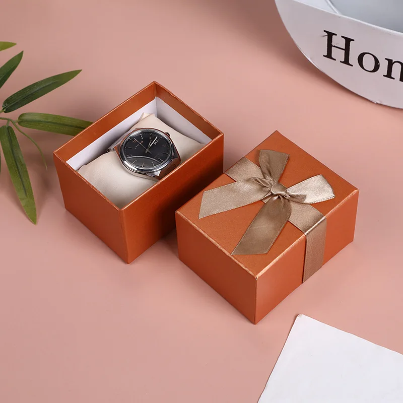 Simple Birthday Gift Box Jewelry Box Brown Pink Luxury Empty Retail Collection Paper Long Watch Box for Gift