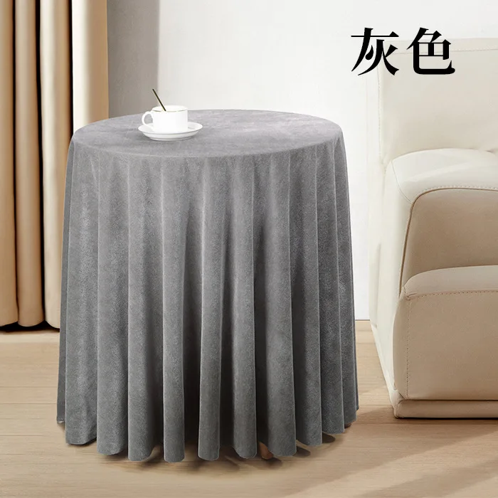 Золотая бархатная круглая скатерть красная Свадебная домашняя фланелевая однотонная темно-зеленая ткань для кофейного столика