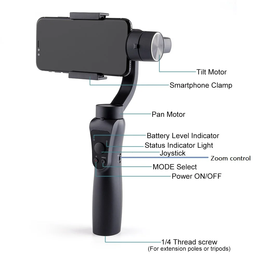 Factory cheap 3-axis handheld mobile phone gimbal stabilizer support camera