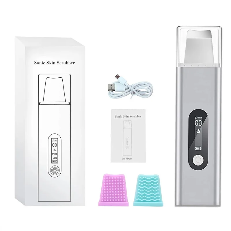 J&R Premium Portable Deep Face Spatula Peeling Cleaning Electric Ultrasonic Skin Facial Scrubber