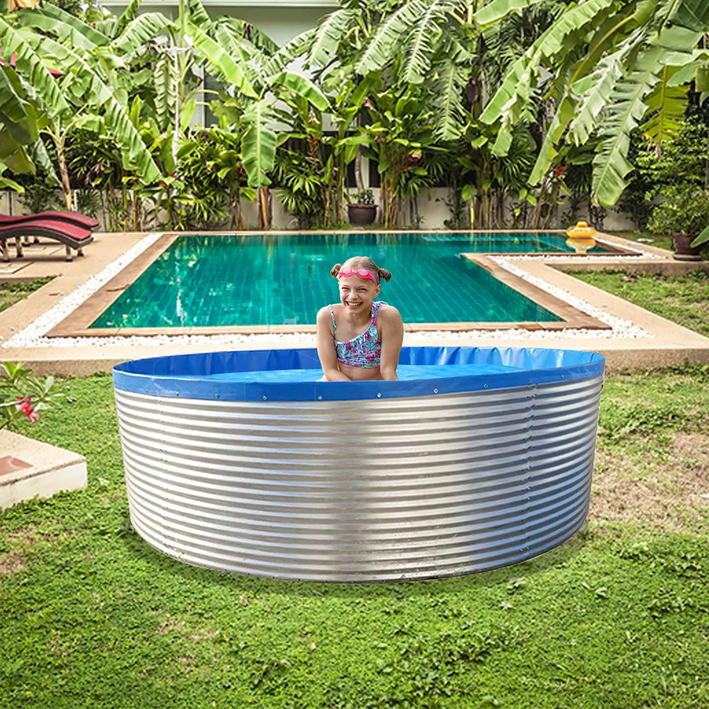 Customizable Size Round Galvanized Sheet Outdoor Swimming Above Ground Pools Galvanized Steel Sheets Corrugated SPA Pool