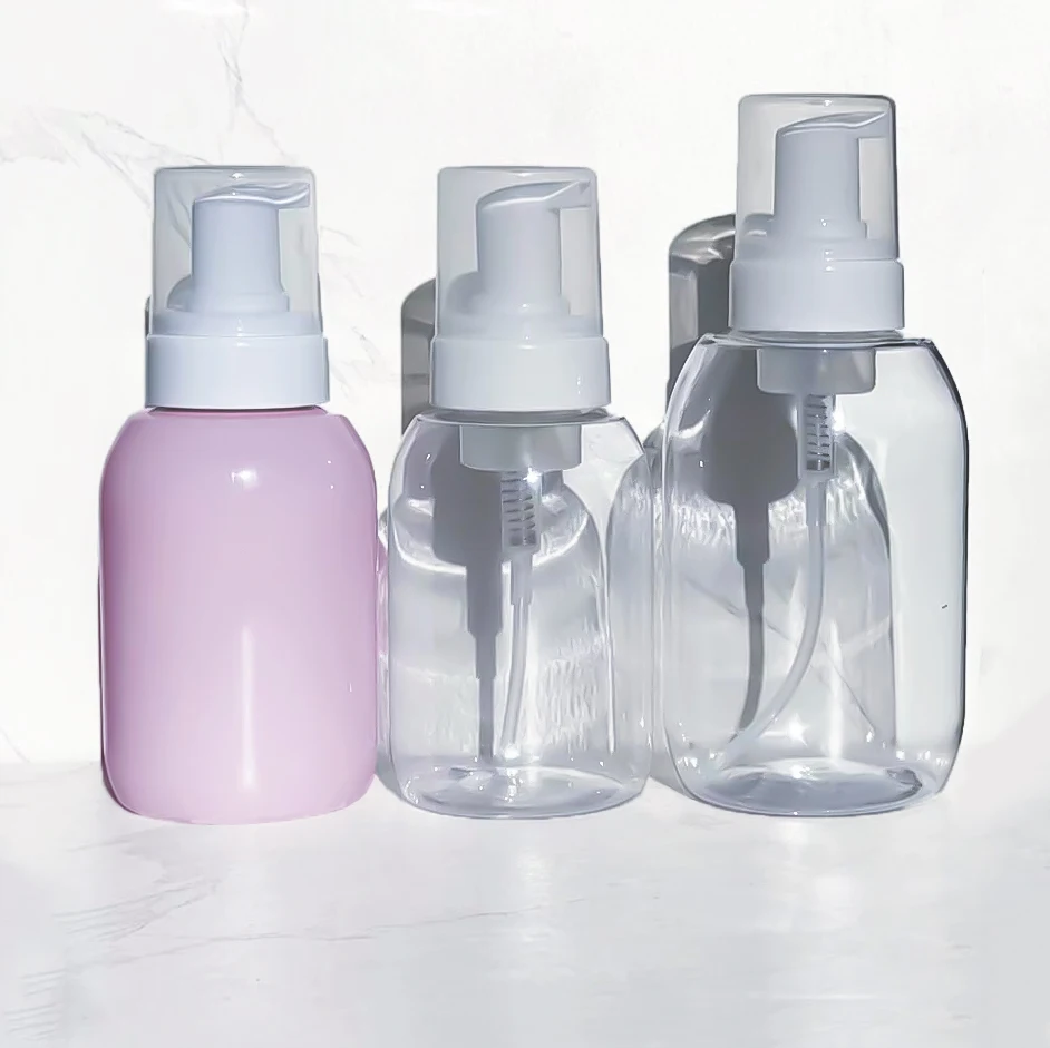 foam pump bottle 500ml pink foam bottle pet foaming pump bottle for cosmetic