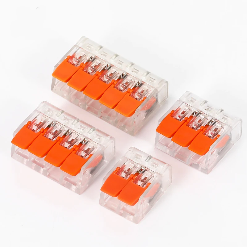 Новый товар, блоки клемм с быстроразъемным пружинным кабельным рычагом 32A/450V, электрические компактные соединители для проводов