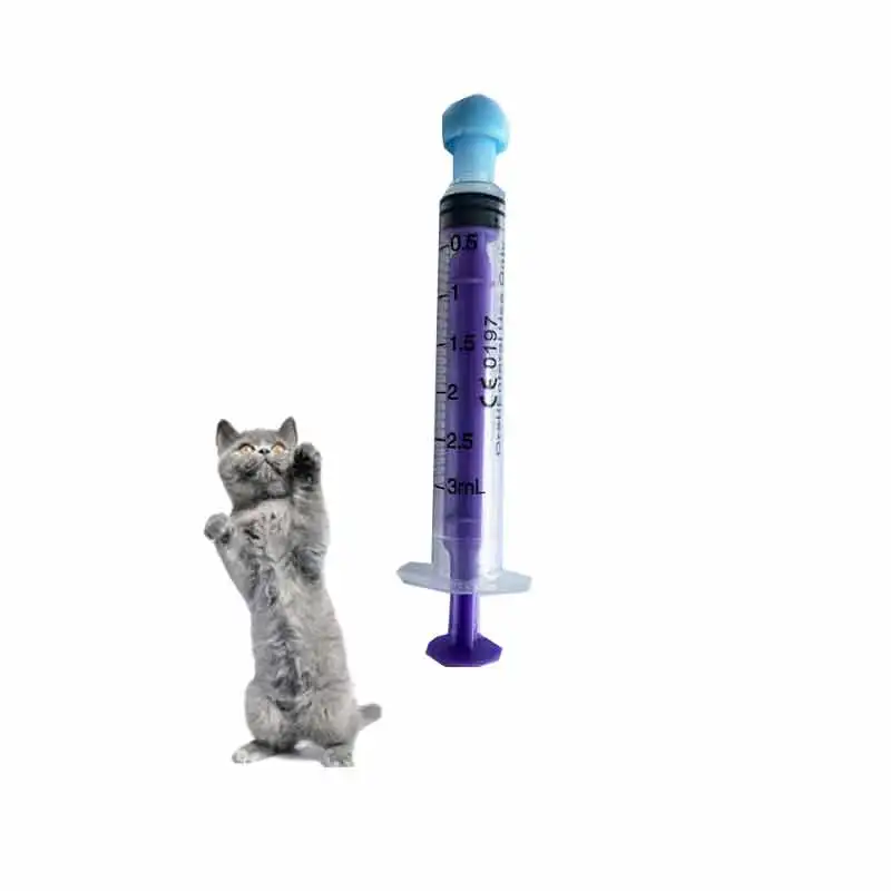 Plastic disposable pet, poultry, and livestock vaccine syringes for veterinarians, drug feeding needles, suitable for various an