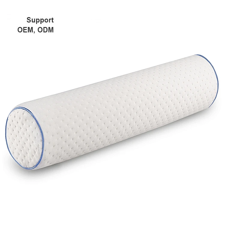 Wholesale Cervical Neck Roll Pillow Cylinder Round Cushion Bolster Support For Sleeping Orthopedic Pillow with White Pillowcase