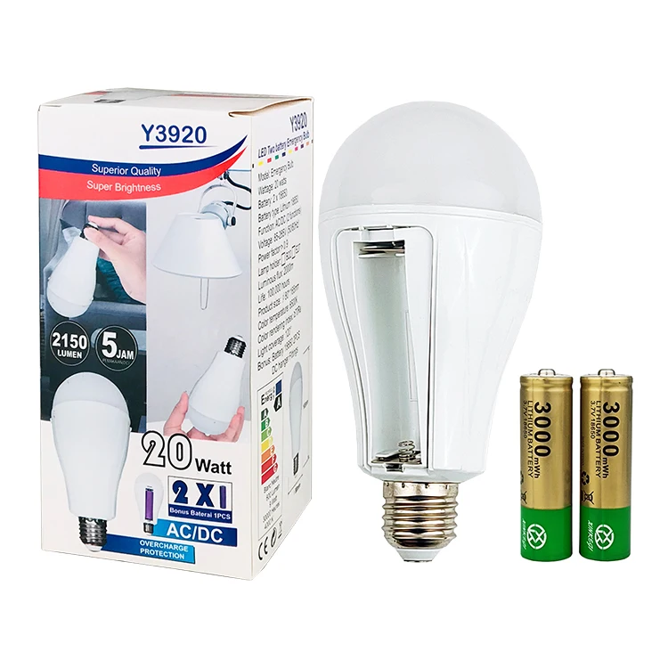 20w Emergency light E27 B22 Holder Rechargeable Emergency Led Light Bulb