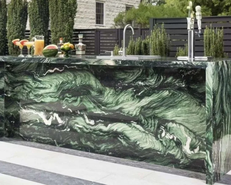 Натуральные полированные мраморные плиты Norway Verde Lapponia зеленые каменные для кухонных столешниц изделия из мрамора премиум-класса