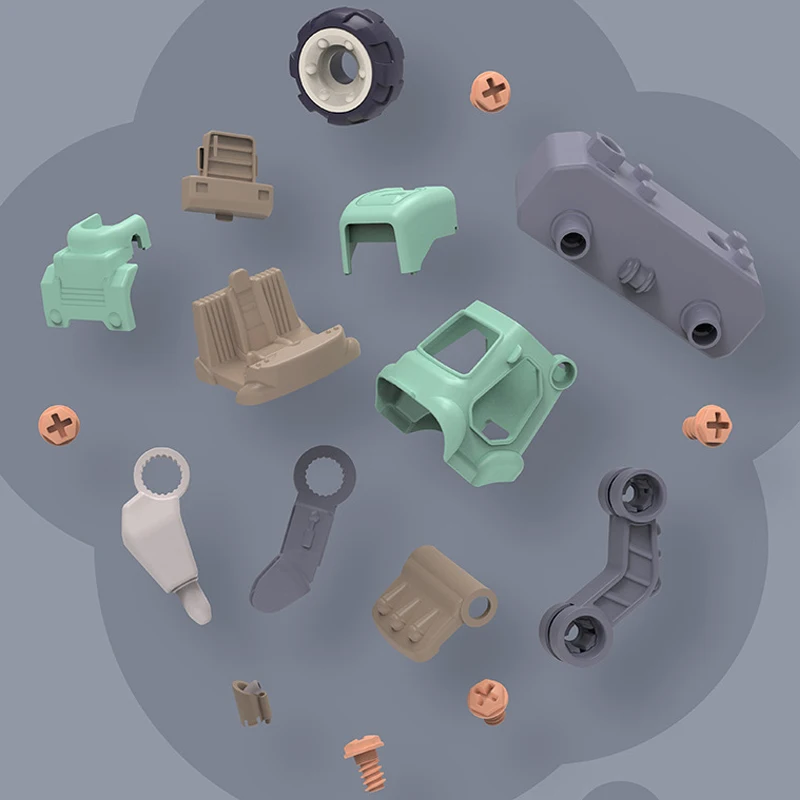 2021 New Kids Creative Building Block Dump Truck Toys Set Diy Assemble Block Truck Construction Toy Car Soft Building Block Toys