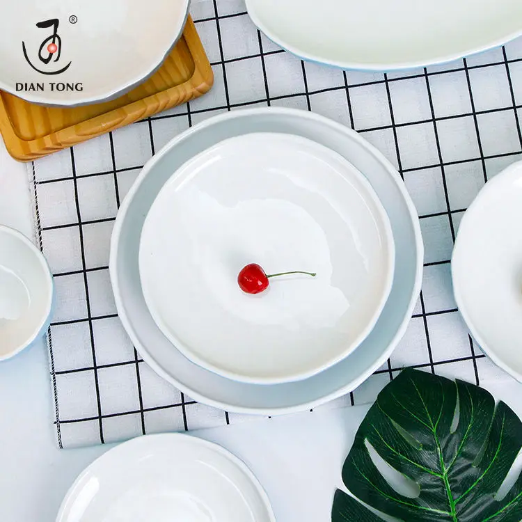 New style nordic hotel 7 pcs crockery dinnerware set porcelain tableware set restaurant ceramic dinnerware porcelain dinner set