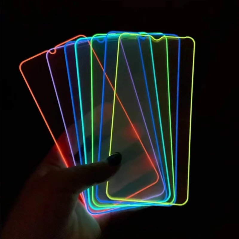Hot Sale Luminous Tempered Glass For iphone 13 14 Screen Protector Night Glowing Screen Protector For Iphone 12 pro max 11 8 7 6