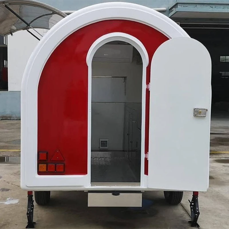 Small Horse Box Sandwich Food Truck Elliptical Hot Dog Mobile Food Trailer Custom Design COffee Beverages Food Cart