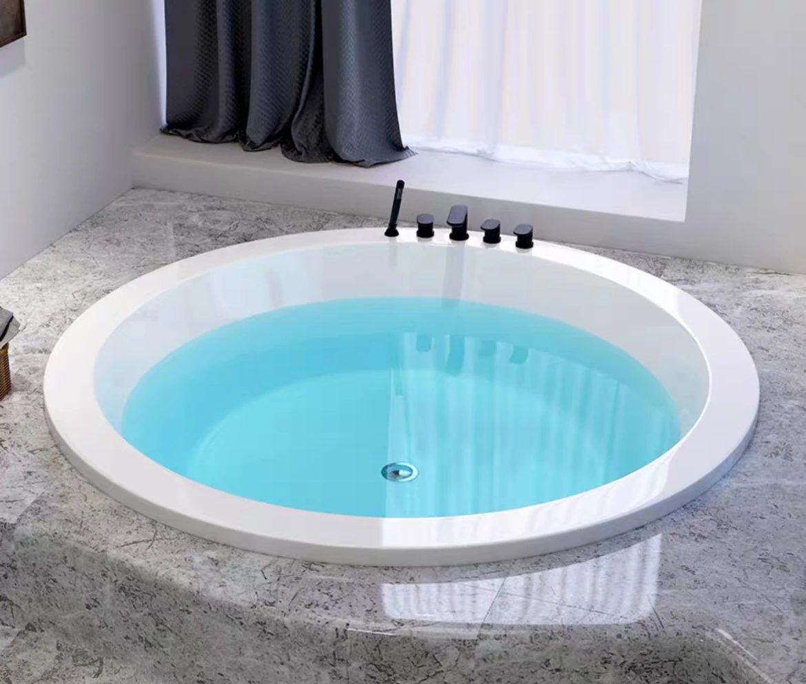 Lizhen-Hwa.Vic Hot tub indoor spa underground spa bath round 4-person jacuzzis to-to waterfall sap bathtubs LED phototherapy