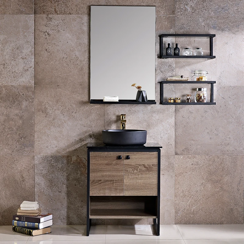 ZHONGYA Multi-layer Solid Wood Paint-free Lavatory Cabinet Bathroom Nordic Wash Basin Cabinet