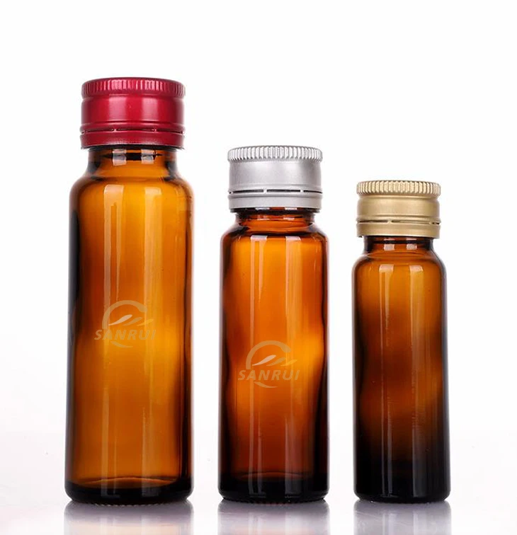 Empty 125ml Amber Brown Round 50ml Oral Liquid Medical Syrup Glass Bottles with Metal Screw Cap