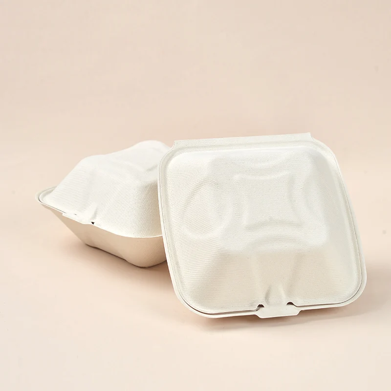 Free Samples Compostable Takeaway Food Box Biodegradable Paper Delivery Bagasse Hamburger Box
