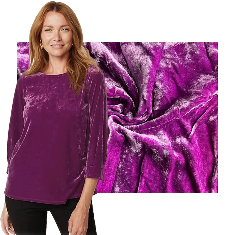 MIZUDA High Quality Rayon Silk Velvet Fabric Custom Color for Women Dress Blouse Soft hand-feel