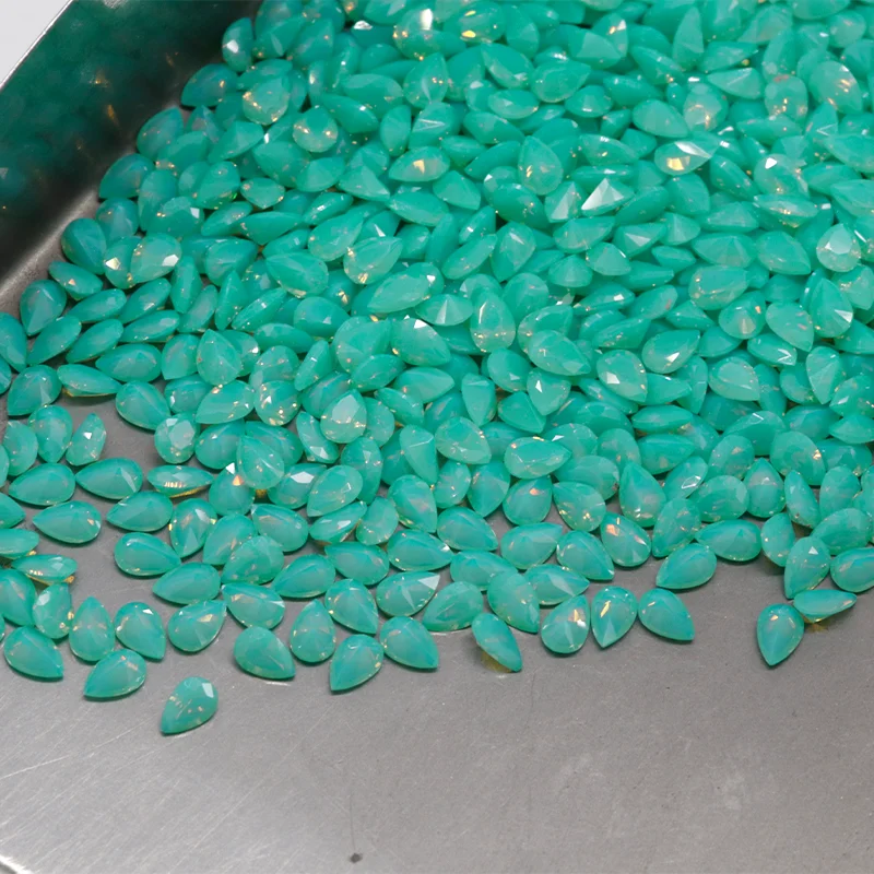 Yinzheng wholesale loose gemstone  pear cut synthetic nano 208-3 color opal nano