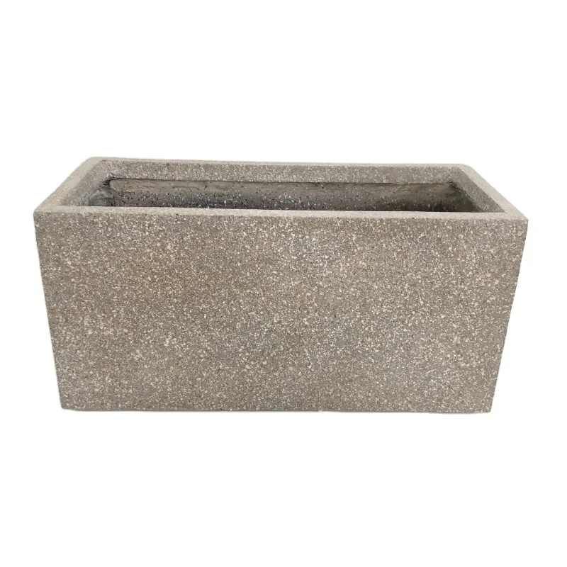 Wholesale garden rectangle cement plant pot magnesia large concrete planter box for outdoor