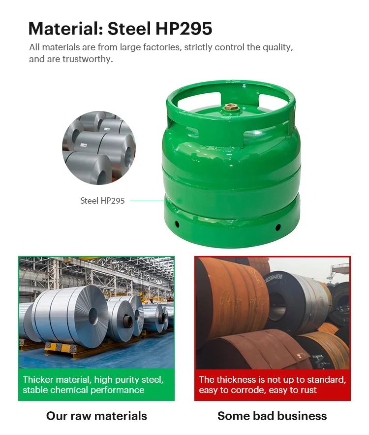 Газовый баллон для приготовления пищи сжиженным углеводородным давлением 3 кг стальной бытовой Hp295 или эквивалентный кемпинга низкий