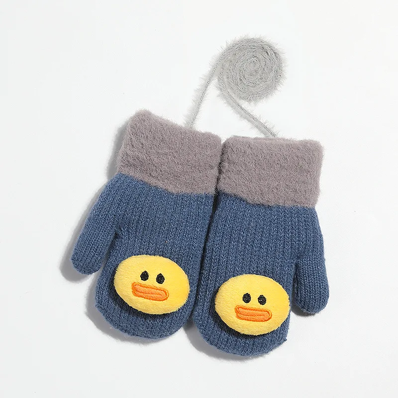 
Winter 5-10 years Children Knit Warm Gloves Outdoor Thick velvet Boy Girl cute Animal fingerless mittens 