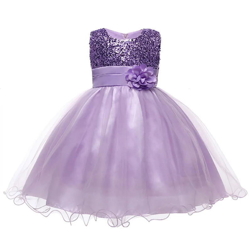 2024 Hotsale Sleeveless Sequins Girls flower Princess dresses for Wedding for Children