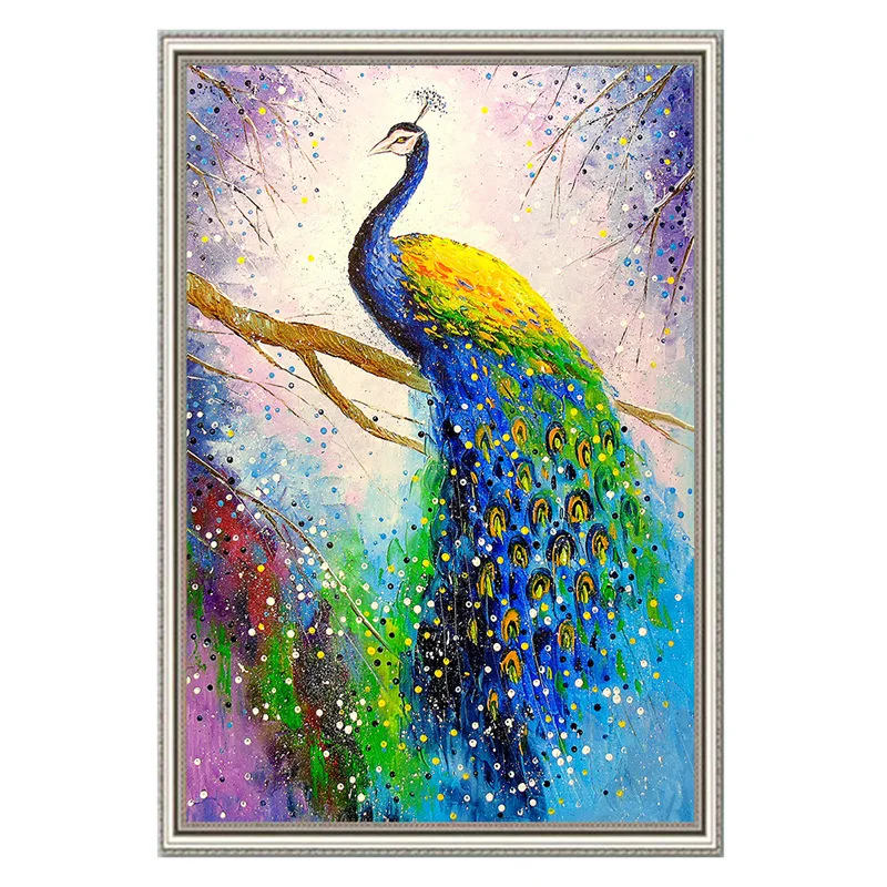 Красивая жизнь Павлин алмазная живопись белая трехмерная наклеивание 30*40 см
