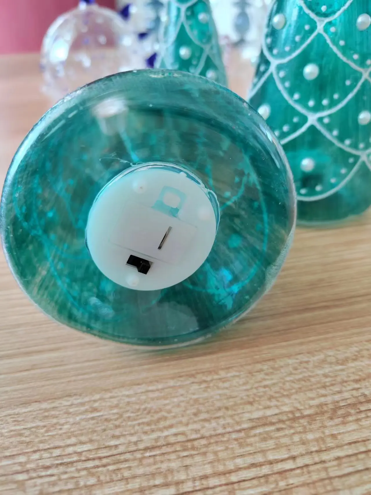 Christmas decoration LED light glass tree indoor atmosphere scene layout furnishings tabletop home decor Christmas ornaments