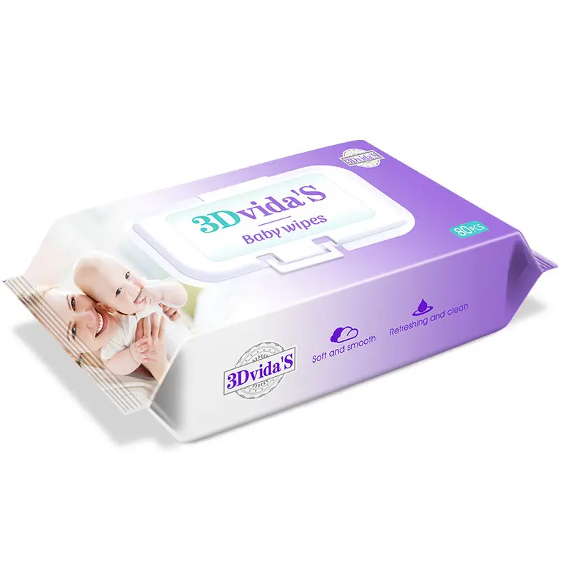 Wholesale Natural Organic Baby Wet Wipes Cleaning No-irritating Wet Wipe OEM 80cts Skincare