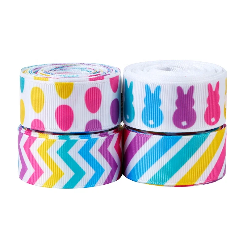 MSD Ribbons Custom Easter Holiday Gift Decoration Ribbons 22mm Printed Logo Grosgrain Ribbon Wholesale