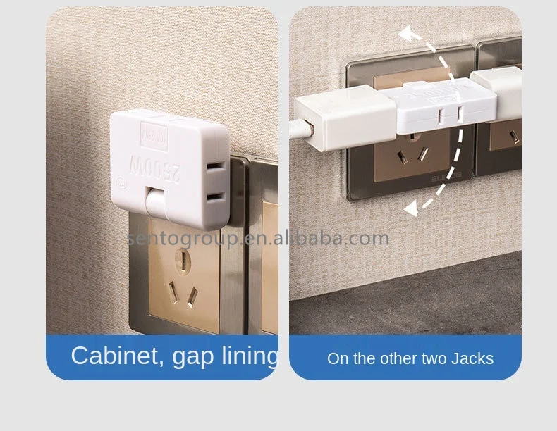 1 Piece Of Rotatable Socket Converter One In Three 180 Degree Extension Multi Plug Mini Slim Wireless Outlet Adapter