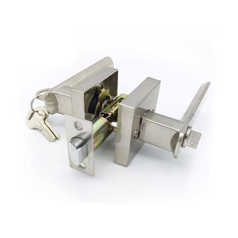 Quick release bathroom  function  zinc alloy leverset rosette door handle lock passage privacy bathroom door lever lock set