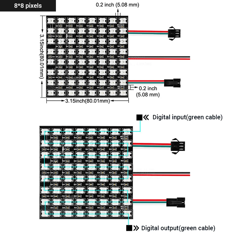Pcba Manufacturing Circuit Board Ws2812b Matrix Addressable Led Flex Panel