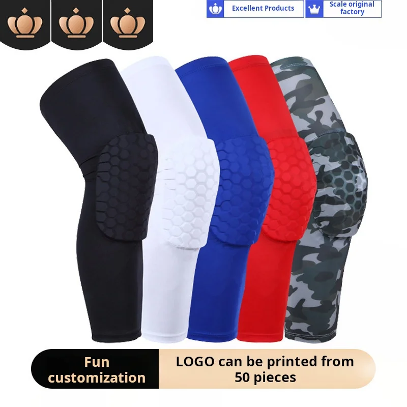 PRO Summer Sports Protective Gear Anti-Collision Honeycomb Basketball Knee Pads Elastic Nylon Factory Direct Outdoor