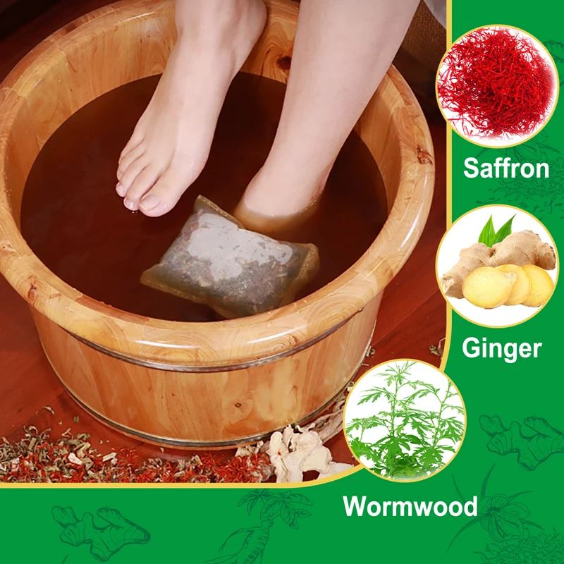 Пластырь для ног Ginger Detox баня похудения натуральный травяной препарат шафрана Снимает